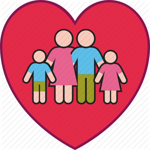 Family Love Heart Clipart Heart Love Clip Art - Family Color Icon Png (512x512)