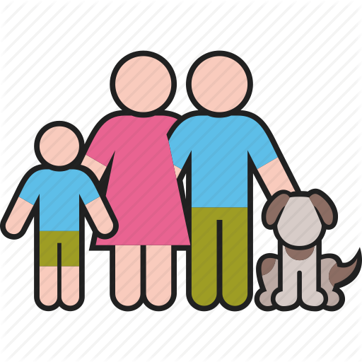 Color By Boris Farias Dog Father Mother - Mother Father Son And Dog (512x512)