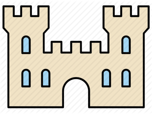 Fortress Clipart Medieval Castle Wall - Outline Of Castle (640x480)