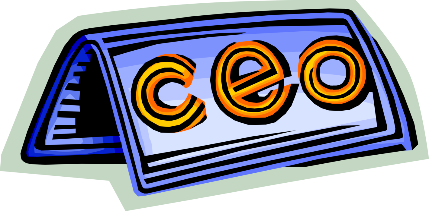 Vector Illustration Of Office Desk Nameplate For Senior - Vector Illustration Of Office Desk Nameplate For Senior (1420x700)