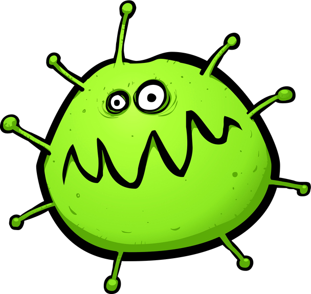 Transparent Virus Cartoon (608x575)