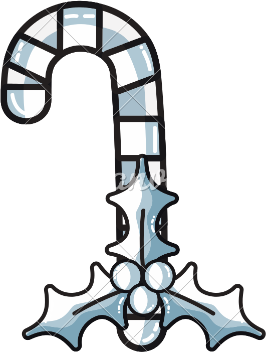 Line Wreath And Sweet Walking Stick Decoration - Line Wreath And Sweet Walking Stick Decoration (800x800)