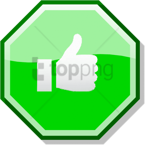 Free Png Download Green Thumbs Up Sign Png Images Background - Stop Hand (480x480)