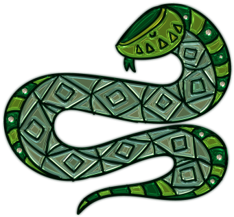 Green Snake Plastic Art - Serpent Png (371x360)