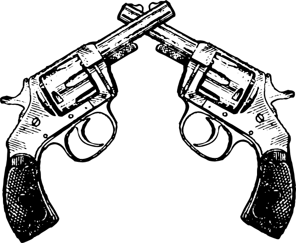 Revolver 2x Clip Art At Clker Com - Revolver Clipart (600x494)