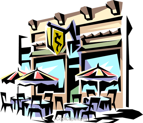 Street Cafe Royalty Free Vector Clip Art Illustration - Street Cafe Royalty Free Vector Clip Art Illustration (480x413)