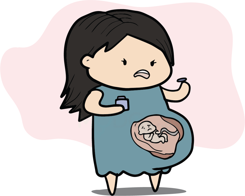 Taking Medications During Pregnancy - Cartoon (1039x834)