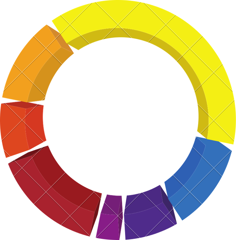 3d Illustration Of A Circular Infographic Element - Color Wheel (787x800)