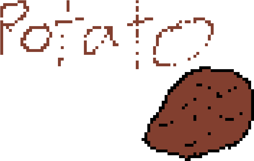 Potatoes Are Yummy - Cylinder Pixel Art (1050x720)