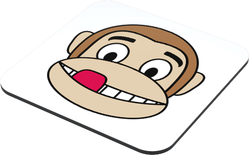 Monkey Yummy Coaster - Cartoon (500x500)