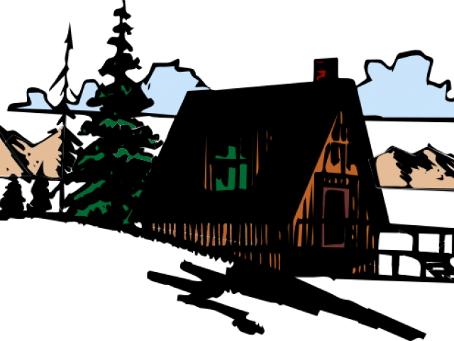 Cabin Clipart Silhouette - Cabin In The Woods Clipart (640x480)