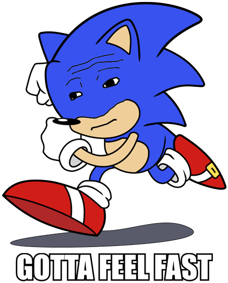 Gottafeel Fast Clip Art - Feels Sonic (450x558)