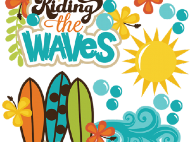 Surfboard Clipart Wave - Riding The Waves Clipart (640x480)