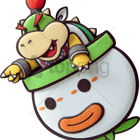 Free Png Download Paper Mario - Bowser Jr Paper Mario (480x482)