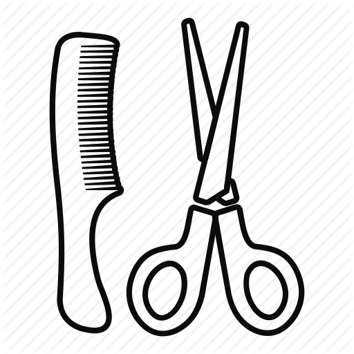 Scissors And Drawing At Getdrawings Com Free - Scissor And Comb Outline (512x512)