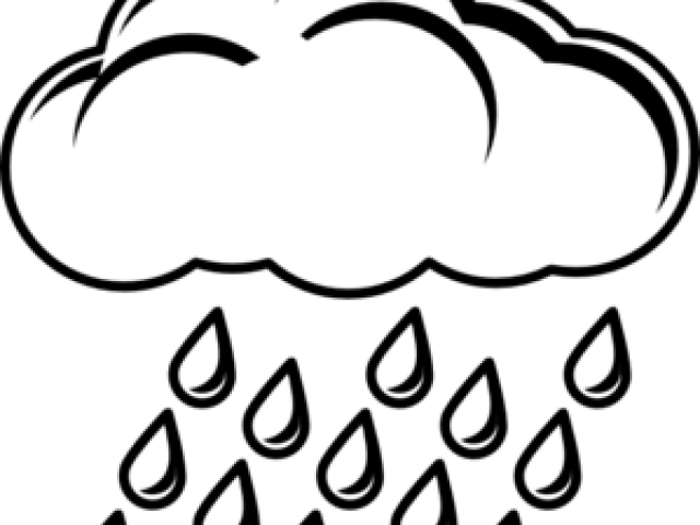 Rain Clipart Outline - Sun And Clouds Clipart Black And White (640x480)