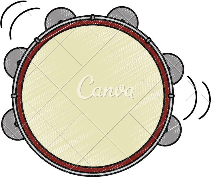 Tambourine Musical Instrument Icon - Circle (800x800)