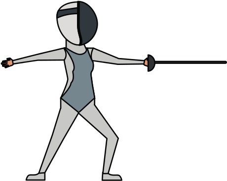 Fencer With Cartoon Icons By Canva - Cartoon Fencer (550x550)