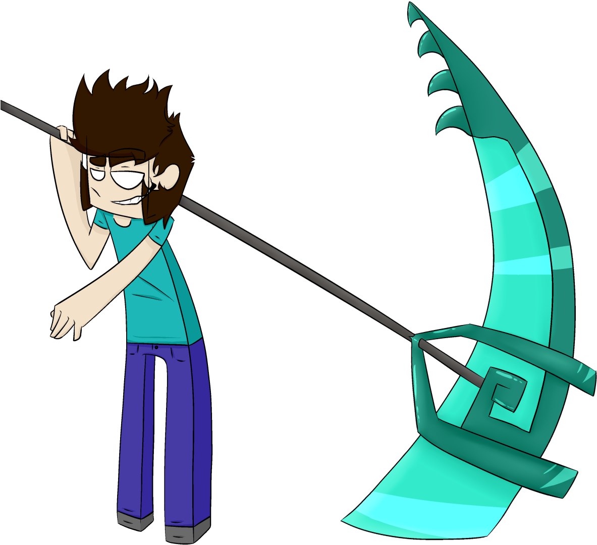 Drawn Scythe Time - Cartoon (1280x1097)