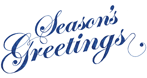 Blue Seasons Greetings Png (509x269)