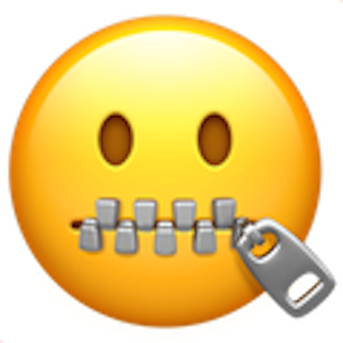 Zipper Emoji Clipart Emoji Domain Emoticon - Zipped Mouth Emoji Apple (500x500)
