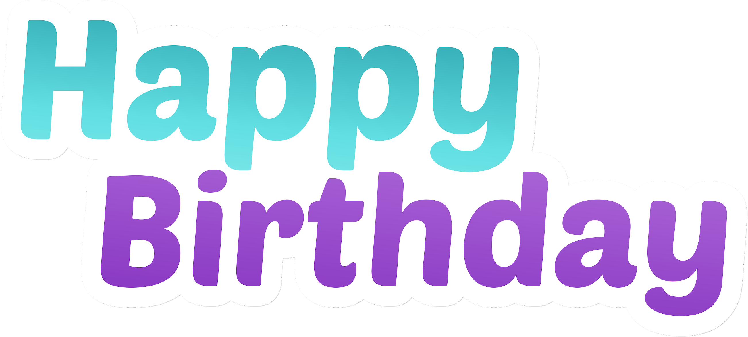 Pin Pngsector On Happy Birthday Transparent Image Clipart - Happy Birthday Teal And Purple (2639x1191)