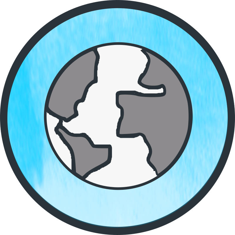 Eine Weltkugel Umrahmt Von Blauen Wasserfarben - Pbs Kids Go (800x800)