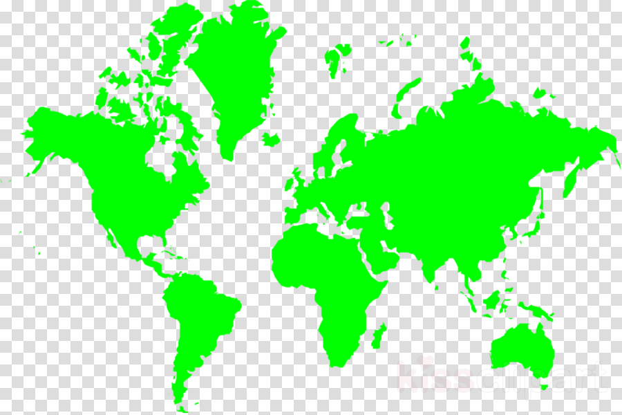 Lime Green World Map Clipart World Map - World Map Ppt Png (900x600)