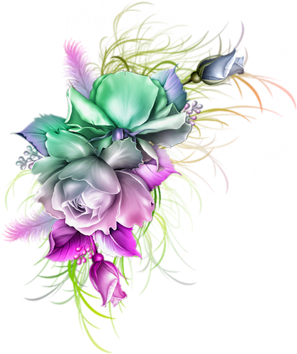 Blue Nose Friends, Flower Clipart, Borders And Frames, - Bouquet (427x512)