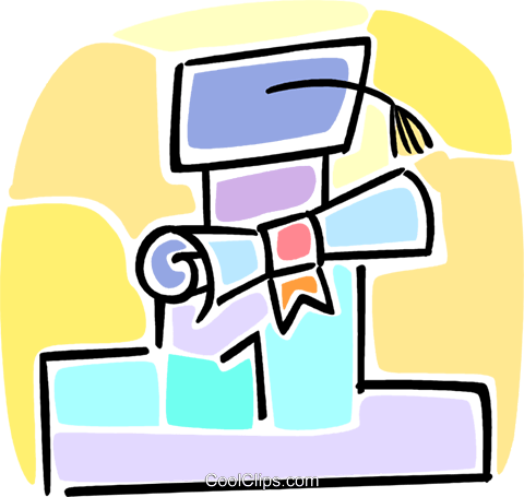 Graduation Cap And Diploma Royalty Free Vector Clip - Graduation Cap And Diploma Royalty Free Vector Clip (480x455)