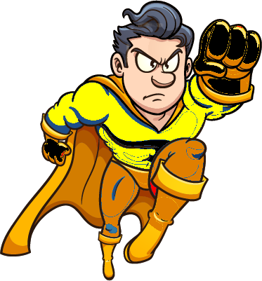 Flying Superhero - Flying Superhero - Cartoon (373x401)