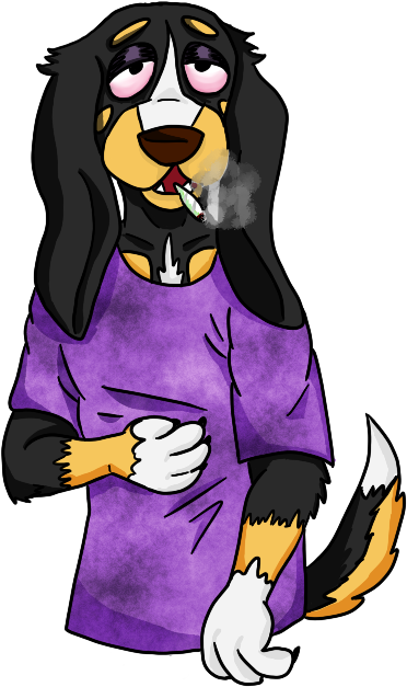 Piece Of Shit Stoner - Cartoon (520x660)