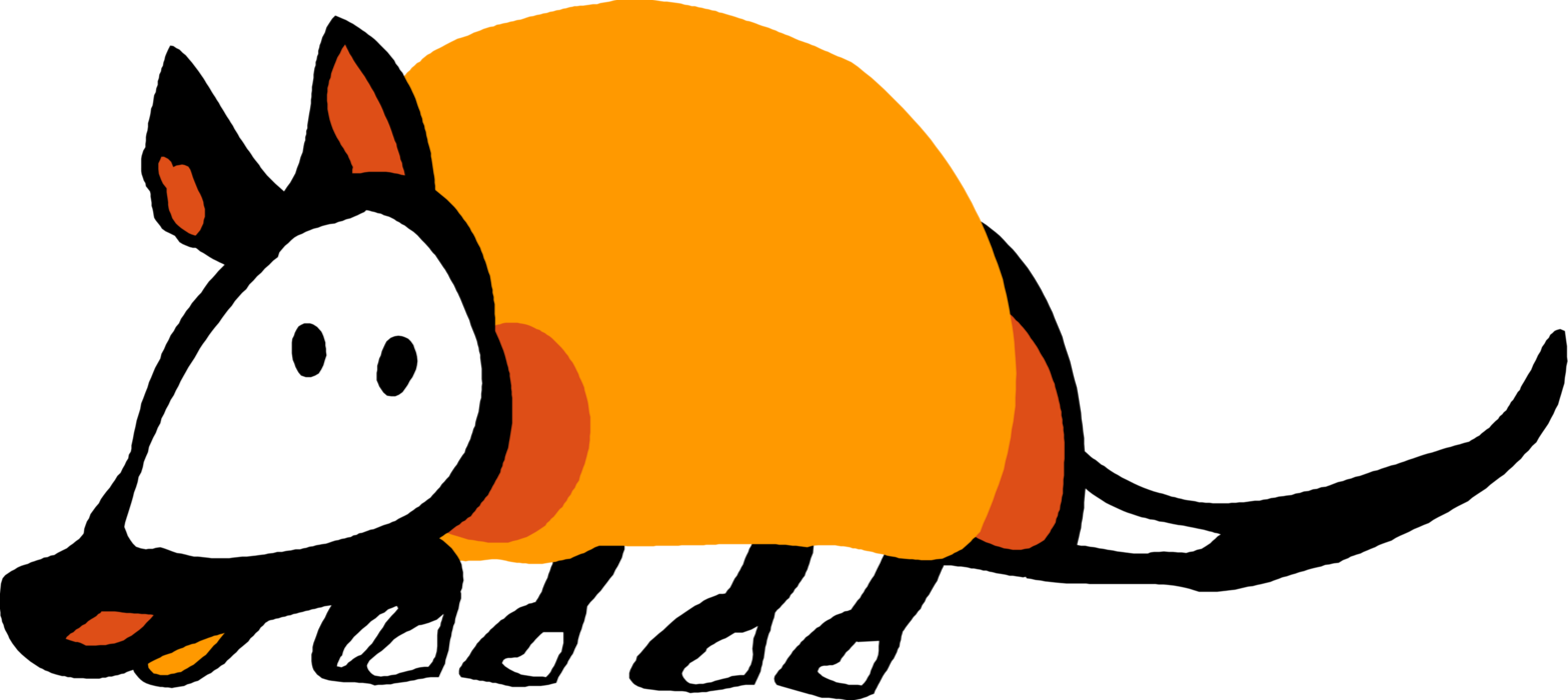 Vector Illustration Of Fully Armored Armadillo With - Vector Illustration Of Fully Armored Armadillo With (1567x700)