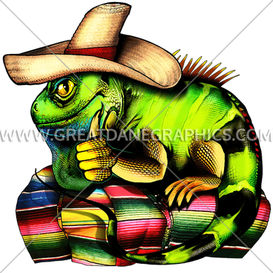 Sombrero Iguana Production Ready Artwork For T-shirt - Iguana Con Sombrero (385x385)