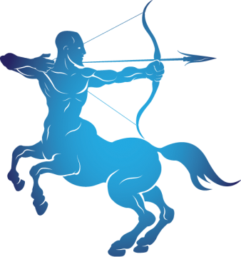 Horoscope Sagittarius Sign Clipart - Sagittarius Silhouette Png (338x360)