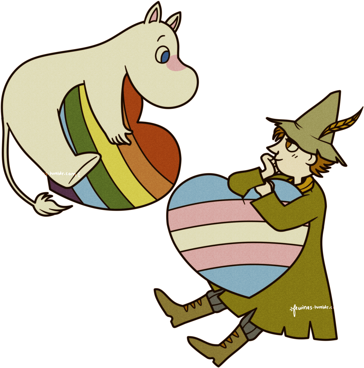Gay & Trans Rights - Moomin X Snufkin (1280x1280)
