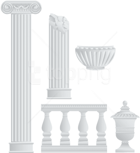 Download Greek Fence Columns And Elements Clipart Png - Column (480x534)
