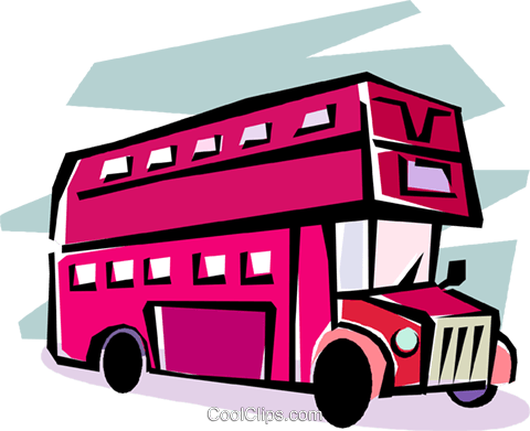 Double Decker Bus Royalty Free Vector Clip Art Illustration - Double-decker Bus (480x391)