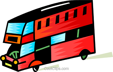 Double Decker Bus Royalty Free Vector Clip Art Illustration - Double Decker Bus Royalty Free Vector Clip Art Illustration (480x307)