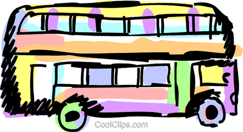 Double Decker Bus Royalty Free Vector Clip Art Illustration - Double Decker Bus Royalty Free Vector Clip Art Illustration (480x261)