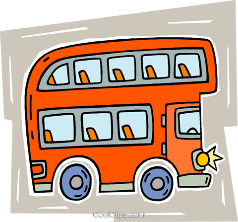 Double-decker Bus Royalty Free Vector Clip Art Illustration - School Bus (480x447)