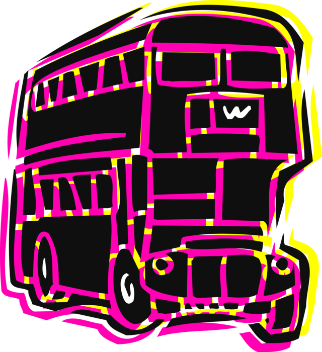 Vector Illustration Of Double-decker Public Transport - Vector Illustration Of Double-decker Public Transport (640x700)