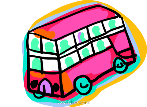 Double-decker Bus Royalty Free Vector Clip Art Illustration - Bus (480x350)
