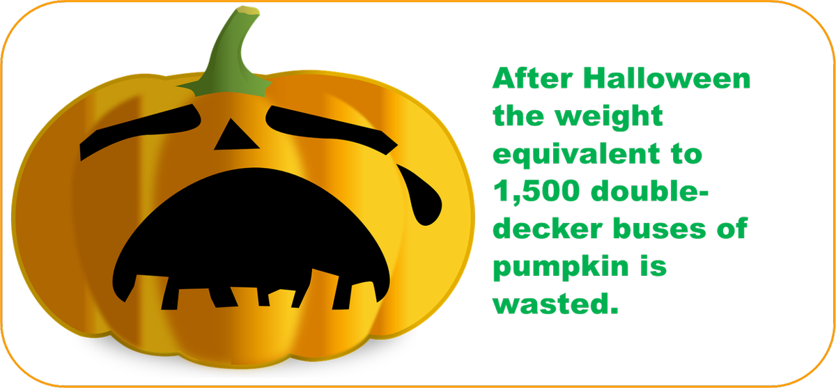 That's The Same As 1,500 Double-decker Buses Of Pumpkins - Sad Jack O Lantern Clipart (1200x557)