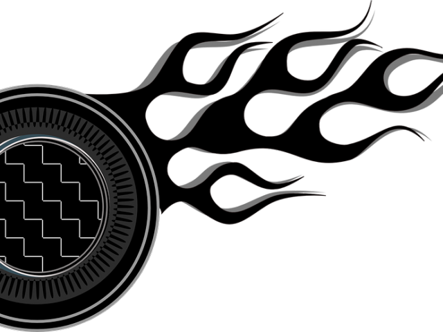 Fire Flames Clipart Tyre - Race Car Tire Clipart (640x480)