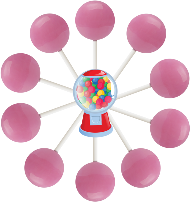 Transparent Lollipop Bubblegum - Cotton Candy Lollipop (720x720)