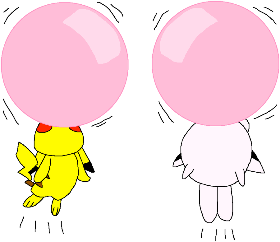 Pikachu And Jigglypuff Floating Bubble Gum By Pokegirlrules - Cartoon (1000x800)