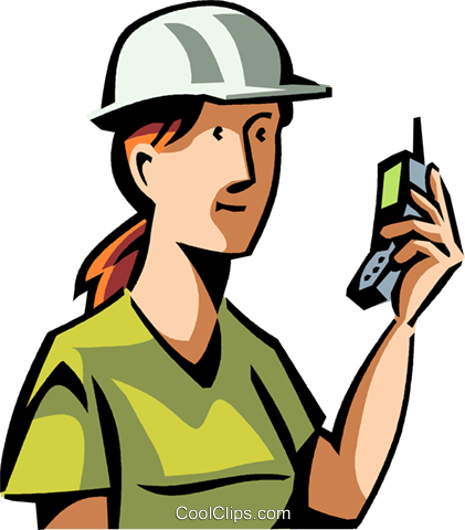Worker Answering Her Cell Phone Royalty Free Vector - Worker Answering Her Cell Phone Royalty Free Vector (421x480)