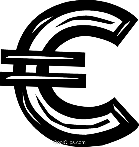 Euro Symbol Royalty Free Vector Clip Art Illustration - Us Dollar Symbol (454x480)