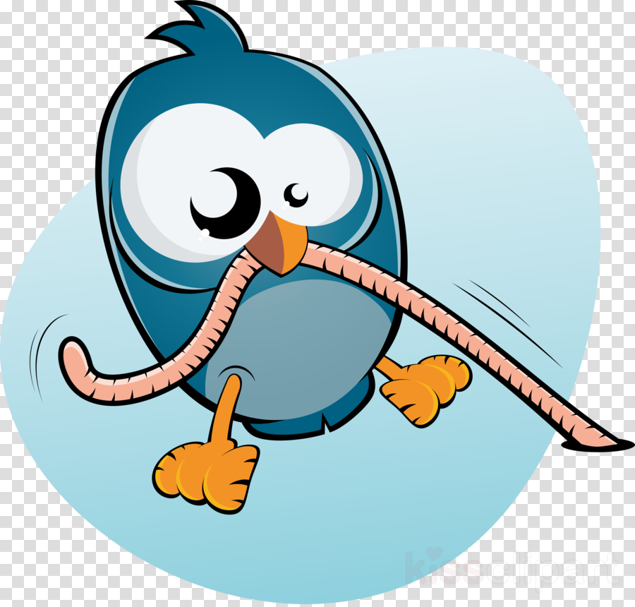 Cartoon Bird And Worm Clipart Bird Worm - Clip Art Early Bird (900x860)